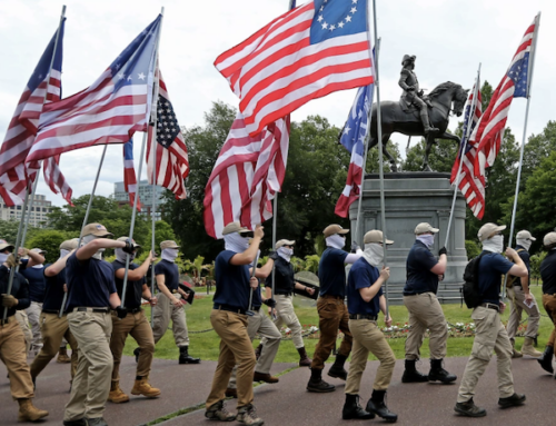 Patriot Front – a white supremacist group – in Boston on Saturday